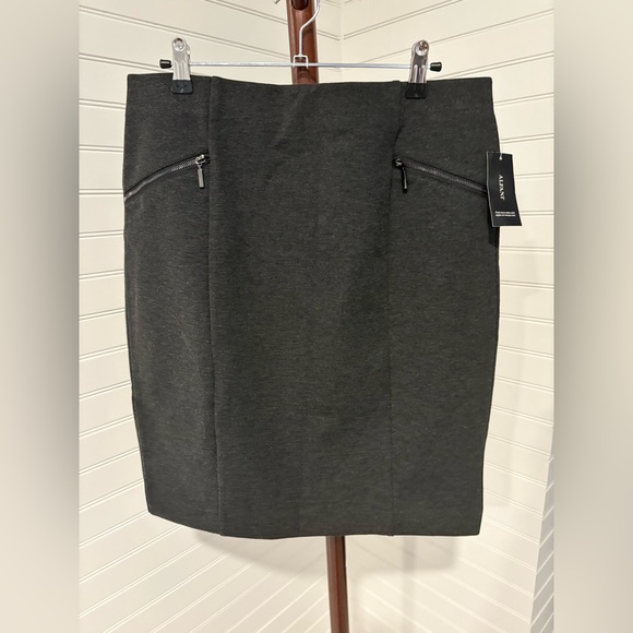Alfani Dark Gray Pencil Skirt with Zipper Details - Picture 1 of 3